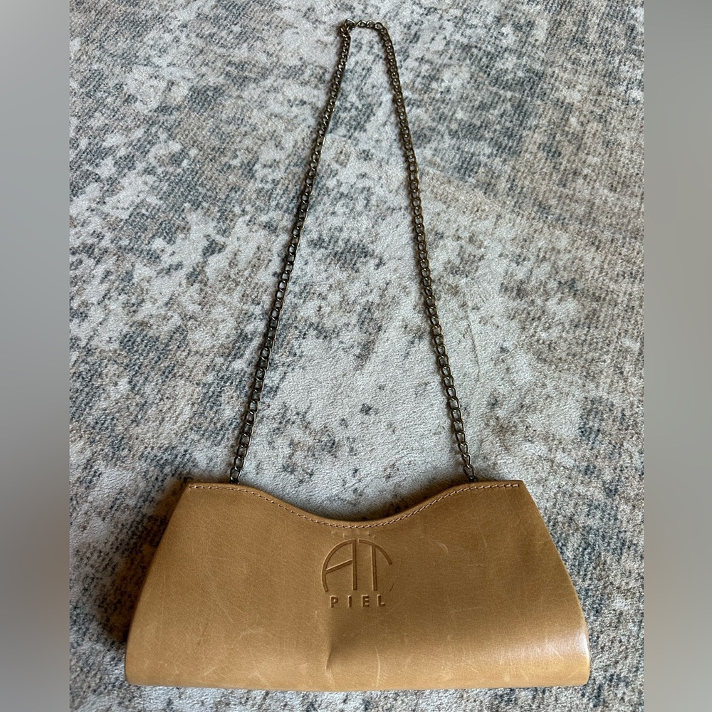 Piel Leather Tan Mini Shoulder Bag | Vintage 90s Chain Strap‎ Purse
